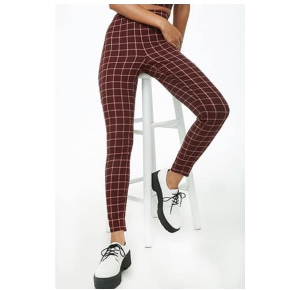 NWOT- High-Rise Forever21 Grid Leggings